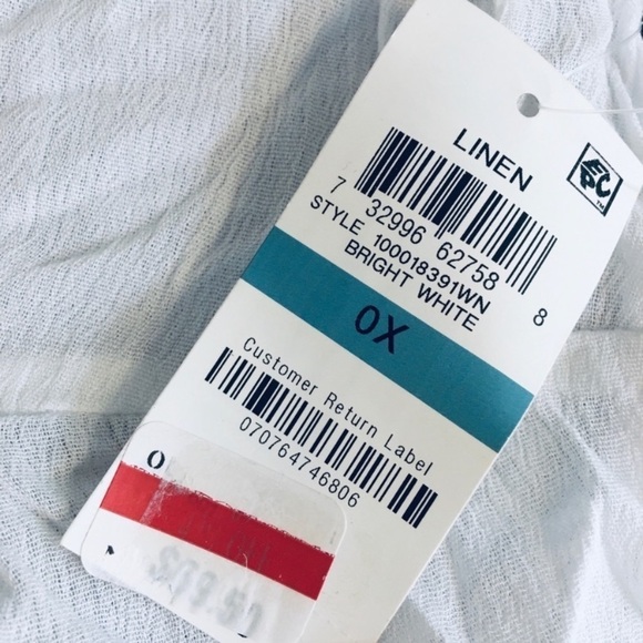 NEW Charter Club Plus Size White Blouse Button Up Shirt Roll Tab 3/4 Sleeves 0X - Picture 7 of 9